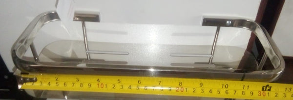 Single 304 Stainless Steel Bathroom Shelf (silver)
