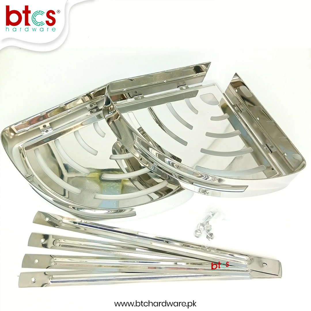 2-Layer Stainless Steel Bathroom Corner shelf (Silver)