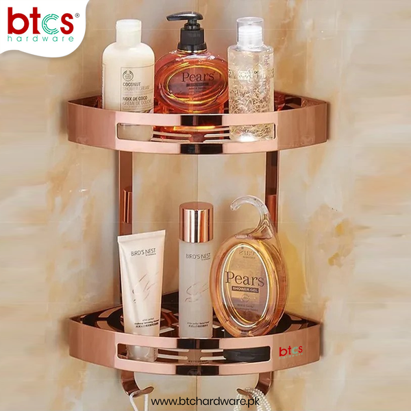 2 Layer Stainless Steel Bathroom Corner Shelf