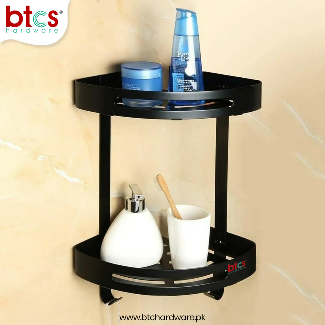 2 Layer Stainless Steel Bathroom Corner Shelf