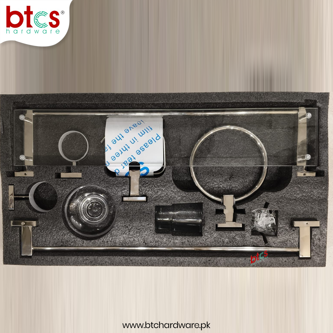 6pc Silver Bathroom Set