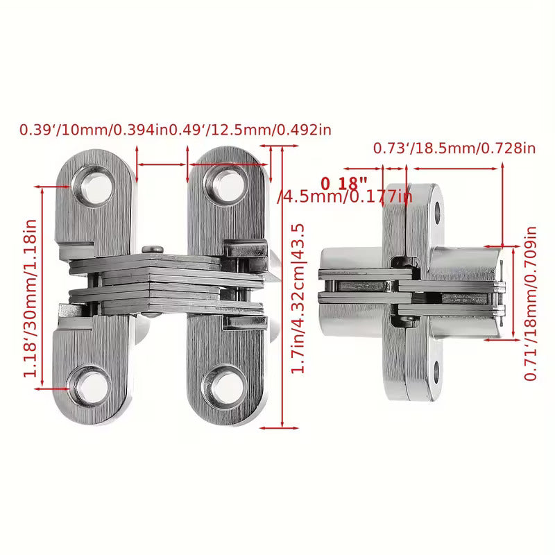 Concealed Cross Invisible Door Hinges 95mm