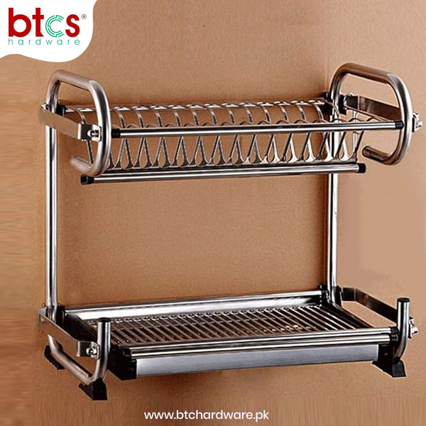 2 tier stainless steel open dish rack 