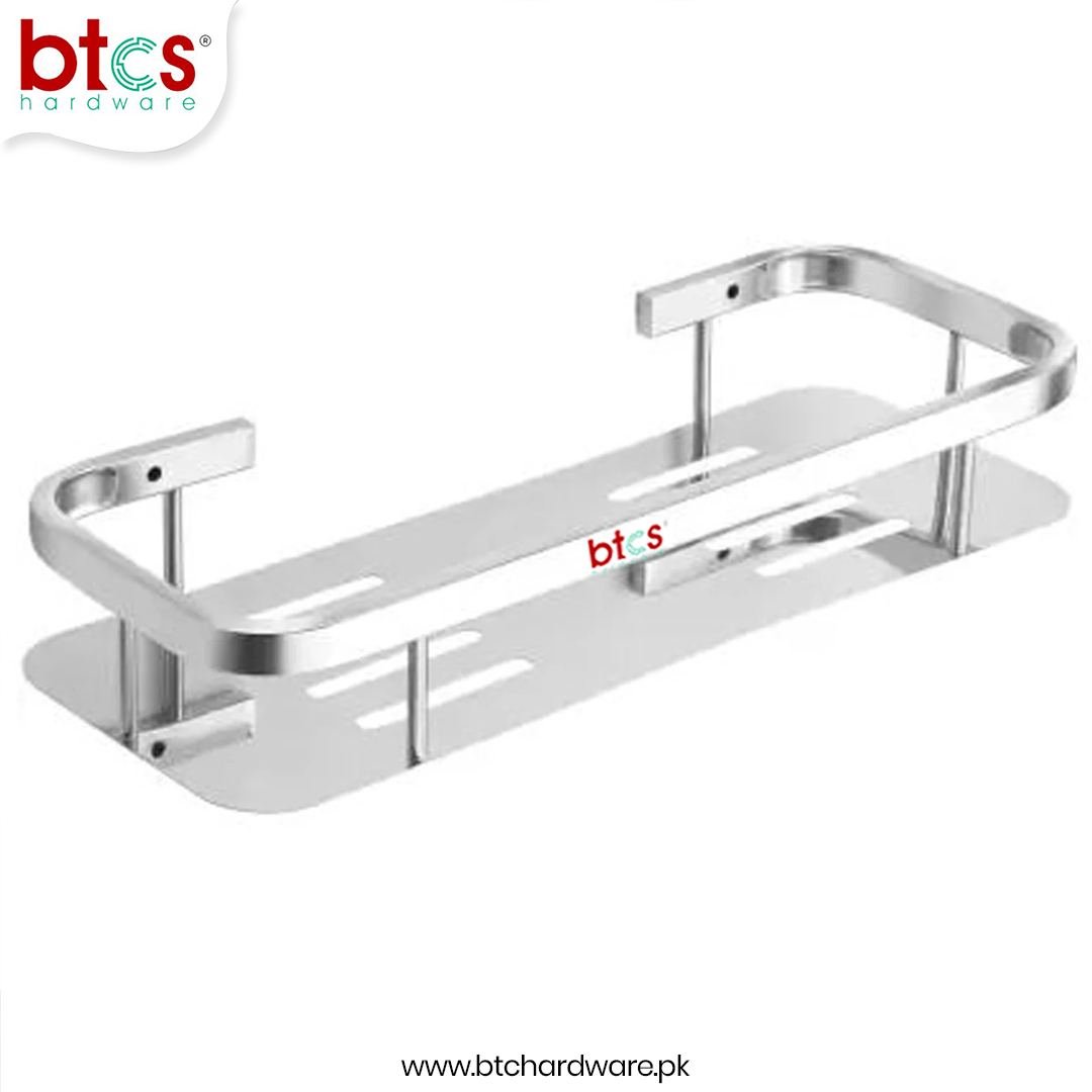 Single 304 Stainless Steel Bathroom Shelf (silver)