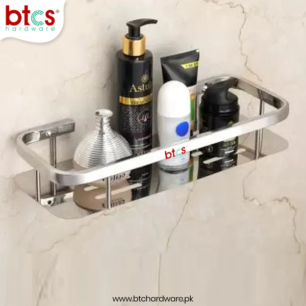 Single 304 Stainless Steel Bathroom Shelf (silver)