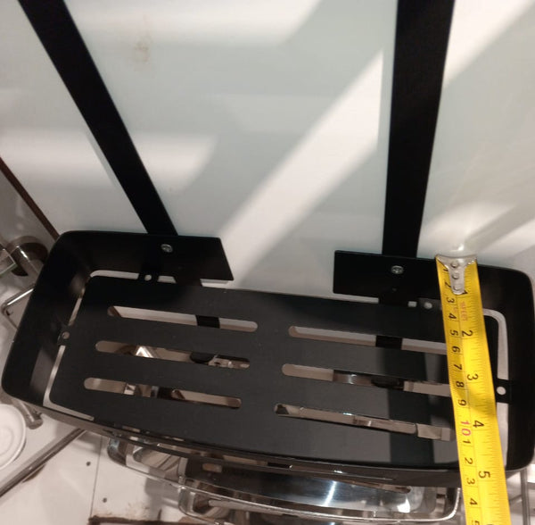 2 Layers Square 304 Stainless Steel Bathroom Shelf Rack (black)