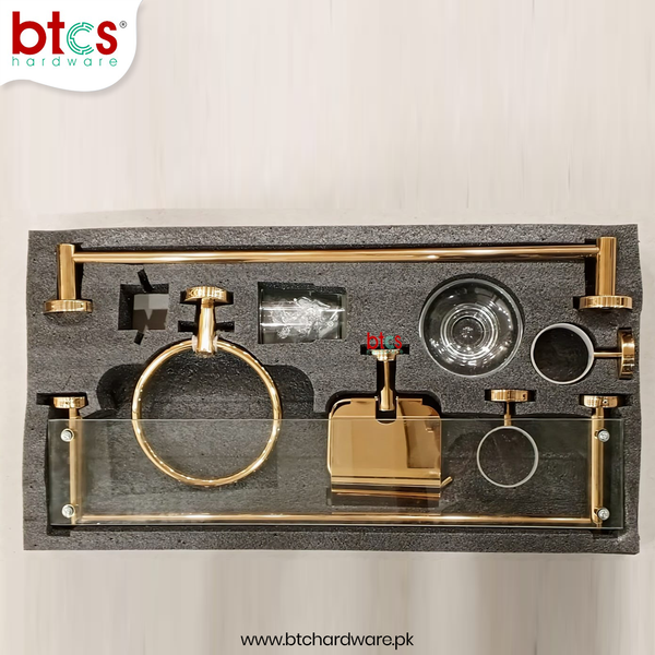 6pc Golden Bathroom Set