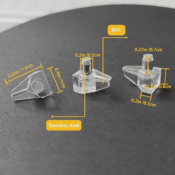Clear Crystal Plastic Cabinet Shelf Pin