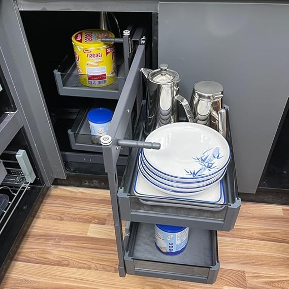 Stainless Steel + Glass Magic Corner  (800mm)