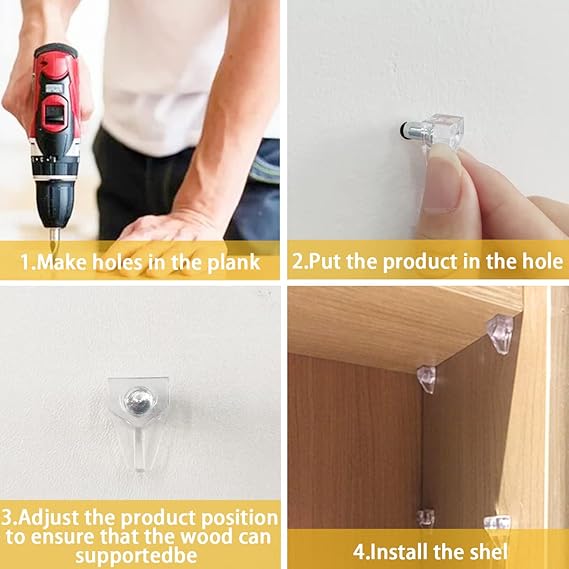 Clear Crystal Plastic Cabinet Shelf Pin