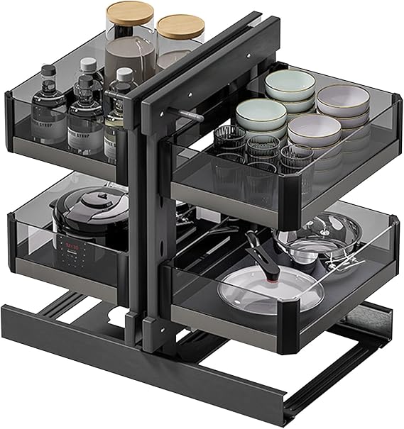 Stainless Steel + Glass Magic Corner  (800mm)