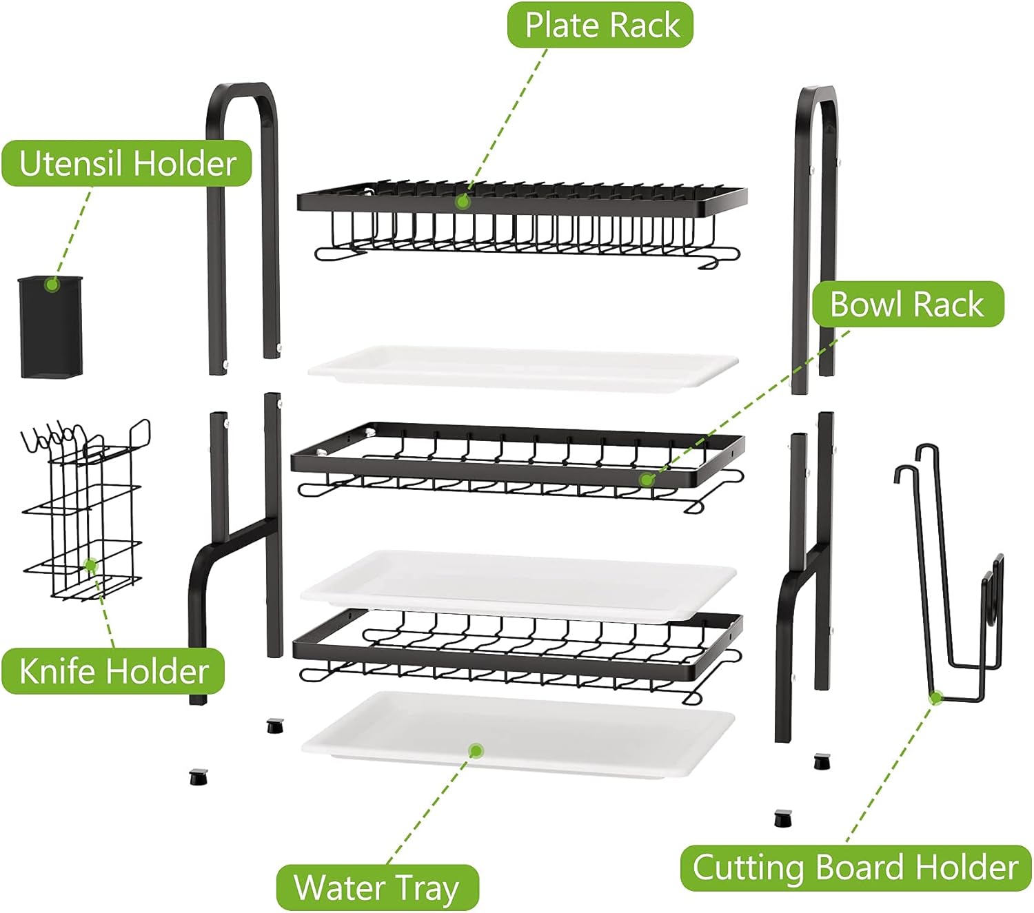 Black Stainless Steel Dish Rack