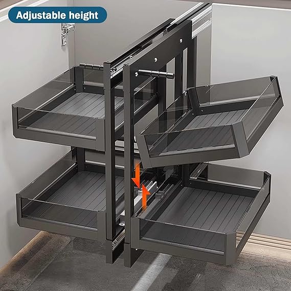 Stainless Steel + Glass Magic Corner  (800mm)