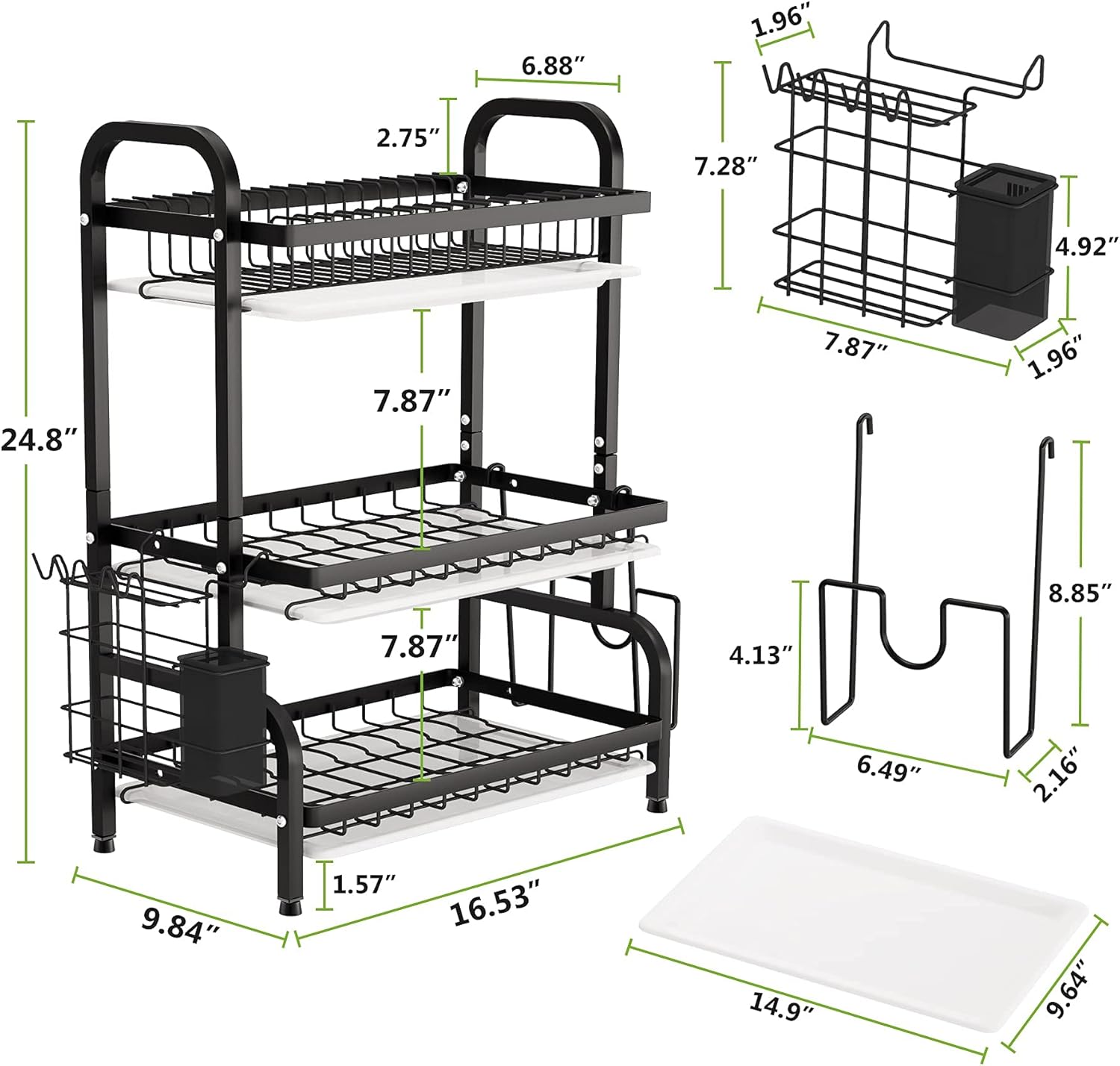 Black Stainless Steel Dish Rack