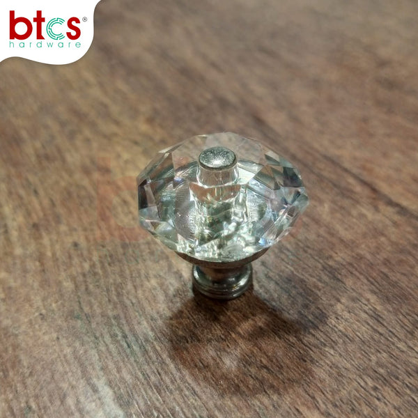 Crystal Flower Cabinet Knob