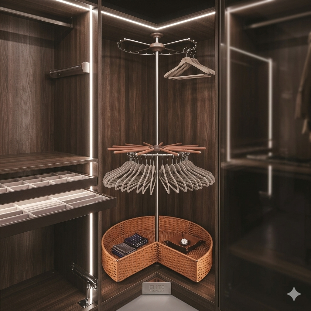 3-Layers rotating clothes hanger corner