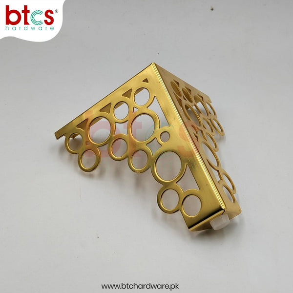 Decorative gold corner bracket on a white background with Btcs Hardware branding.