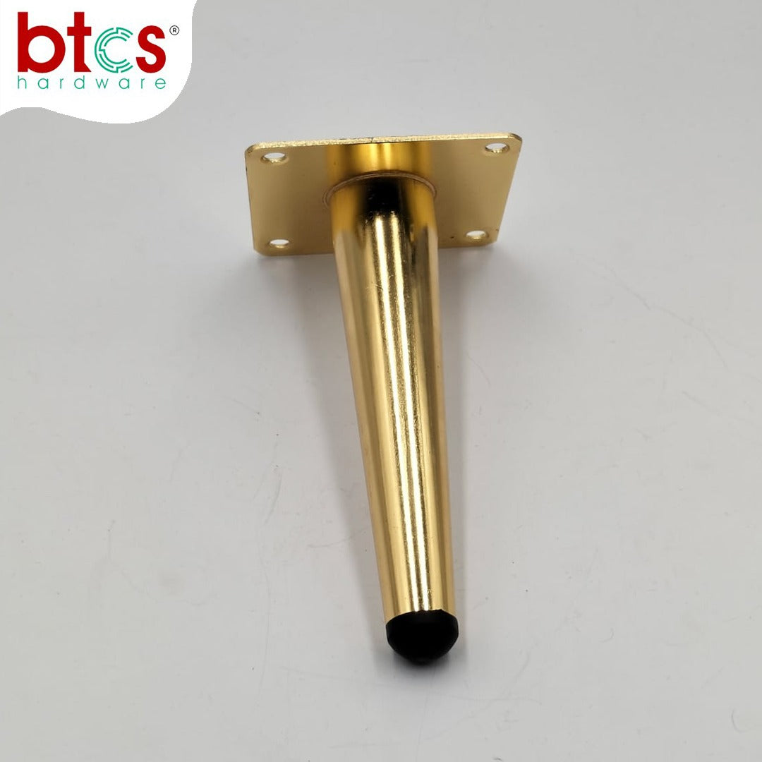 Gold metal bracket on a white background with BTCs Hardware logo.