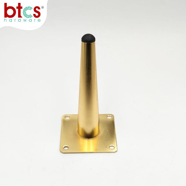 Gold metal bracket with black cap on a white background, featuring the brand 'btcs hardware'.
