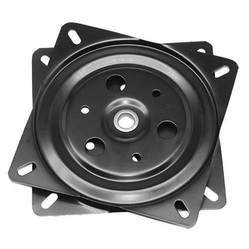 Black mechanical component with a white background
