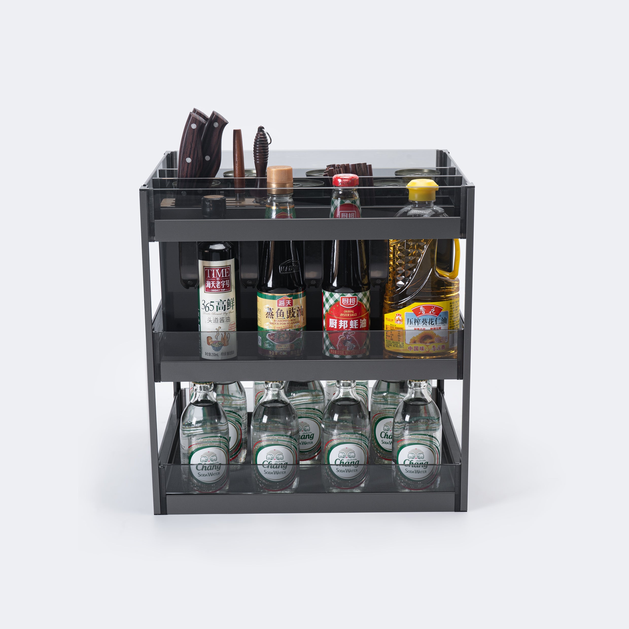 3 Step Glass Bottle Rack