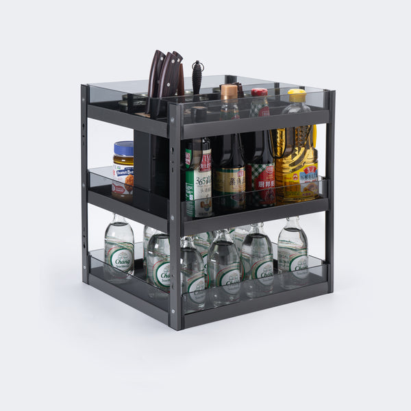 3 Step Glass Bottle Rack