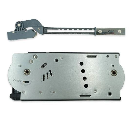 Metallic mechanical component on a white background