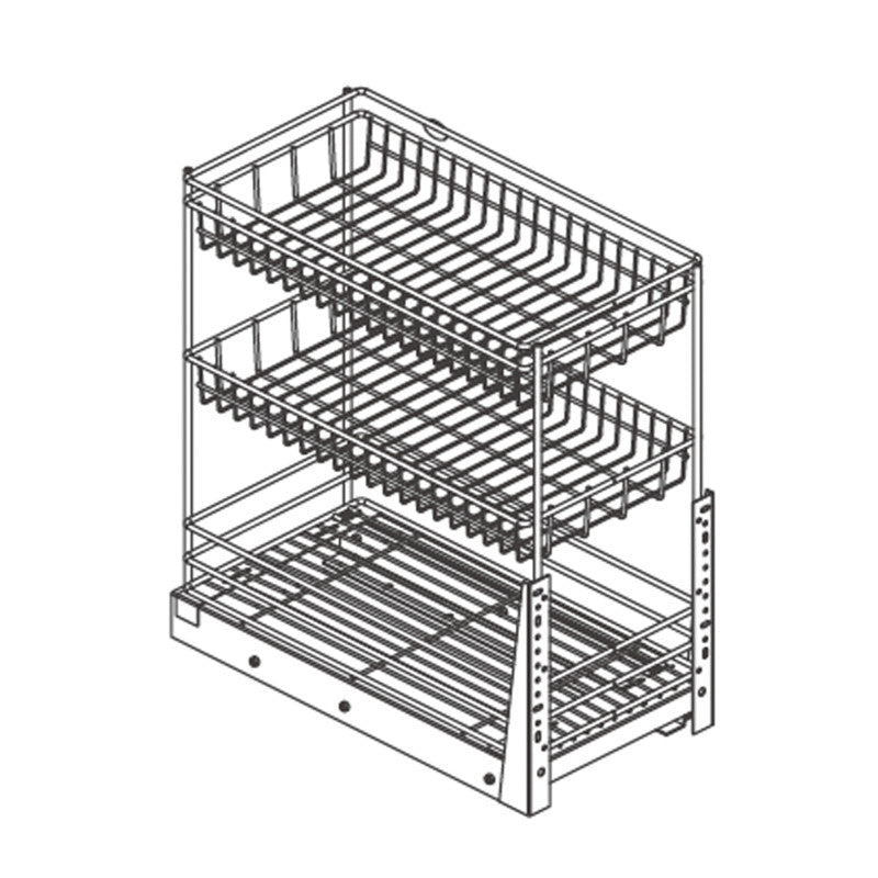 Pull-out Drawer Basket For cabinet 16 inch [PTJ004E-400] - BTC Hardware