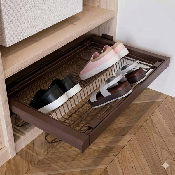 Wooden shoe rack