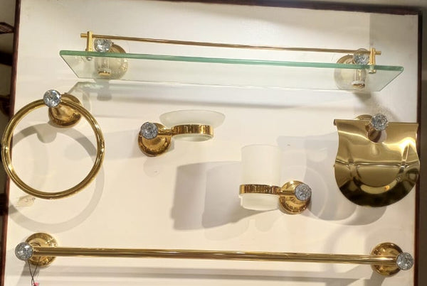 Crystal Stainless steel 6 pcs bathroom set