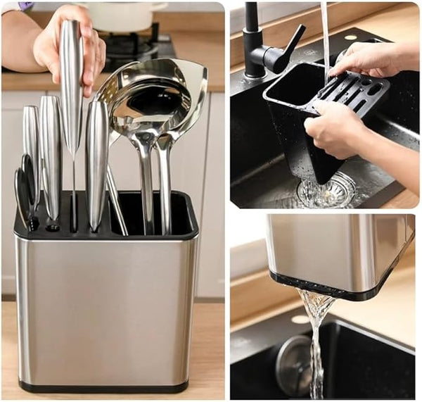 Stainless steel cutlery holder