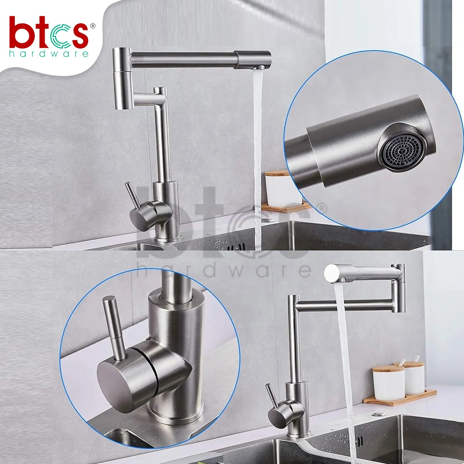 360 Rotating Folding Spout Kitchen faucet