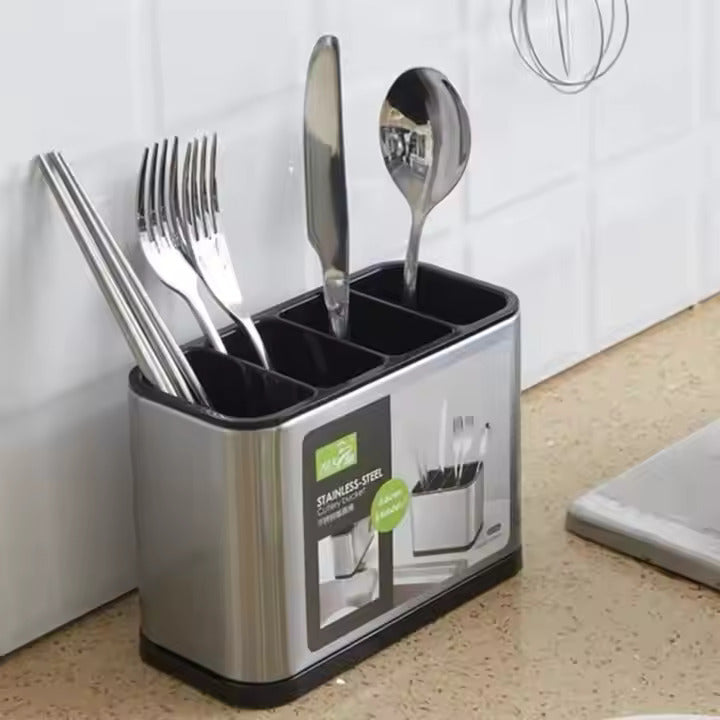 Stainless steel cutlery holder