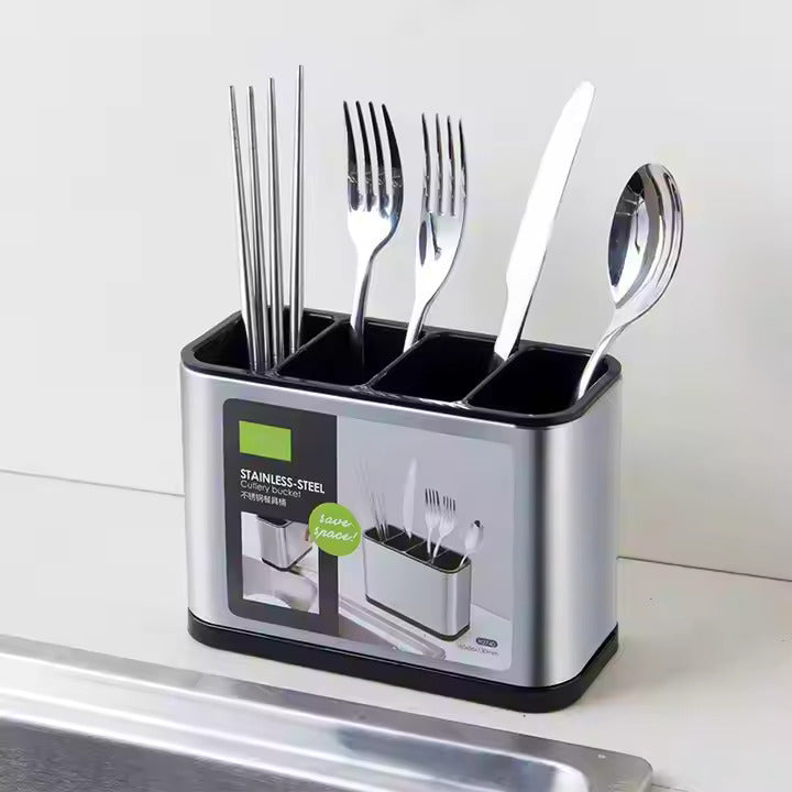 Stainless steel cutlery holder