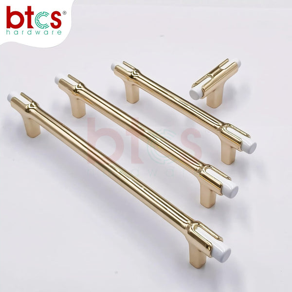 30395 Elite Gold & White Furniture Handles