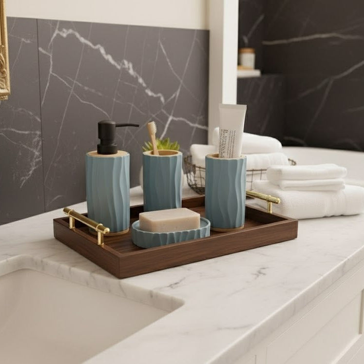 Premium Hard Plastic Bathroom Counter Top Set