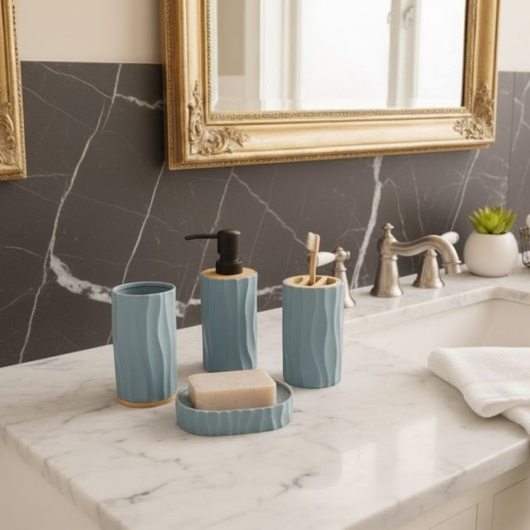 Premium Hard Plastic Bathroom Counter Top Set