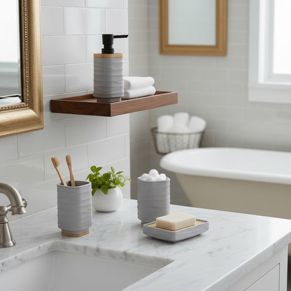 Premium Hard Plastic Bathroom Counter Top Set