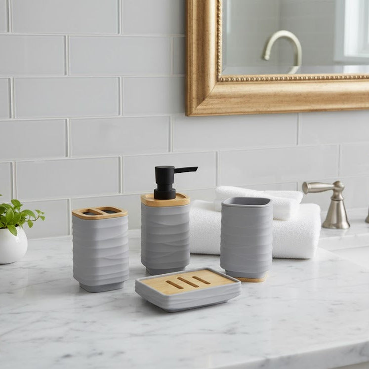 Premium Hard Plastic Bathroom Counter Top Set