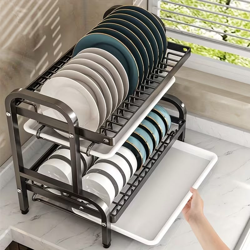 Black Stainless Steel Dish Rack