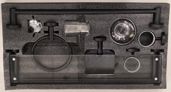 6pc Black Bathroom Set