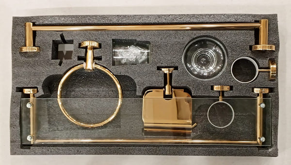 6pc Golden Bathroom Set