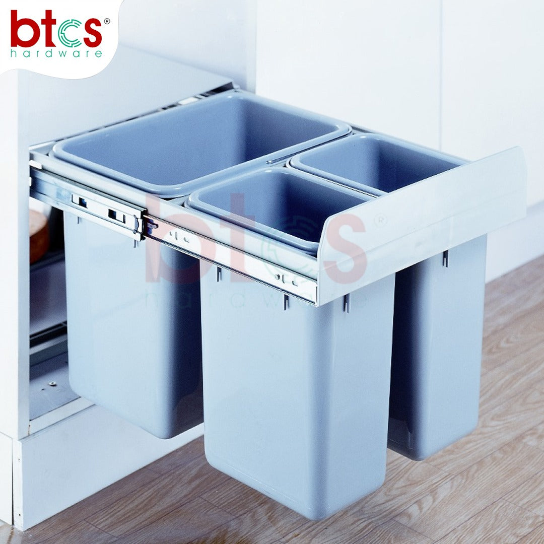 CLG025B Triple Bucket Pull-Out Waste Bin (12Lx1 + 6Lx2)