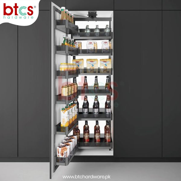 Glass Fridge Pull-Out Storage System
