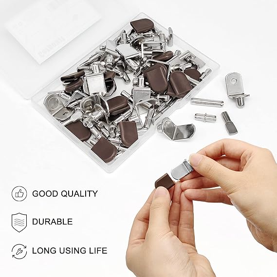 Set of metal clips and small components in a clear container, with hands holding a clip.