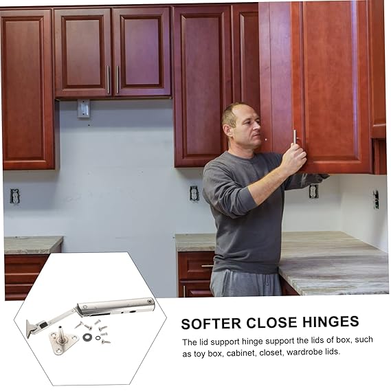 Man installing softer close hinges on kitchen cabinets 