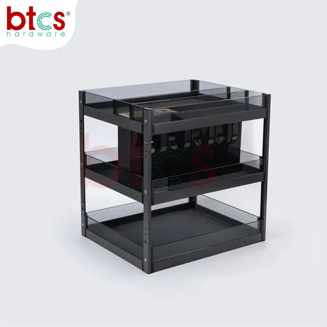 ss + Glass Spice Rack 