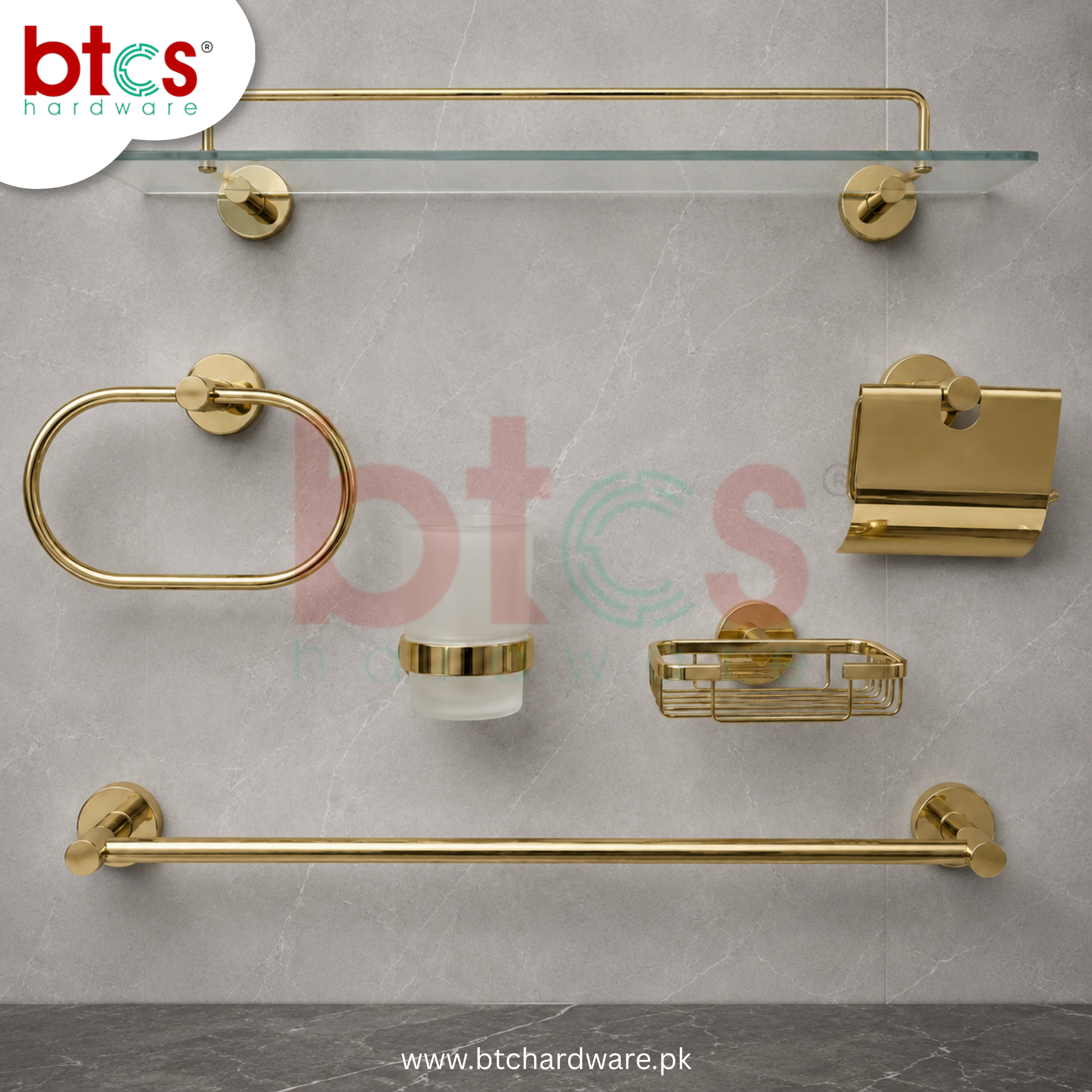Stainless steel 6 pcs bathroom set