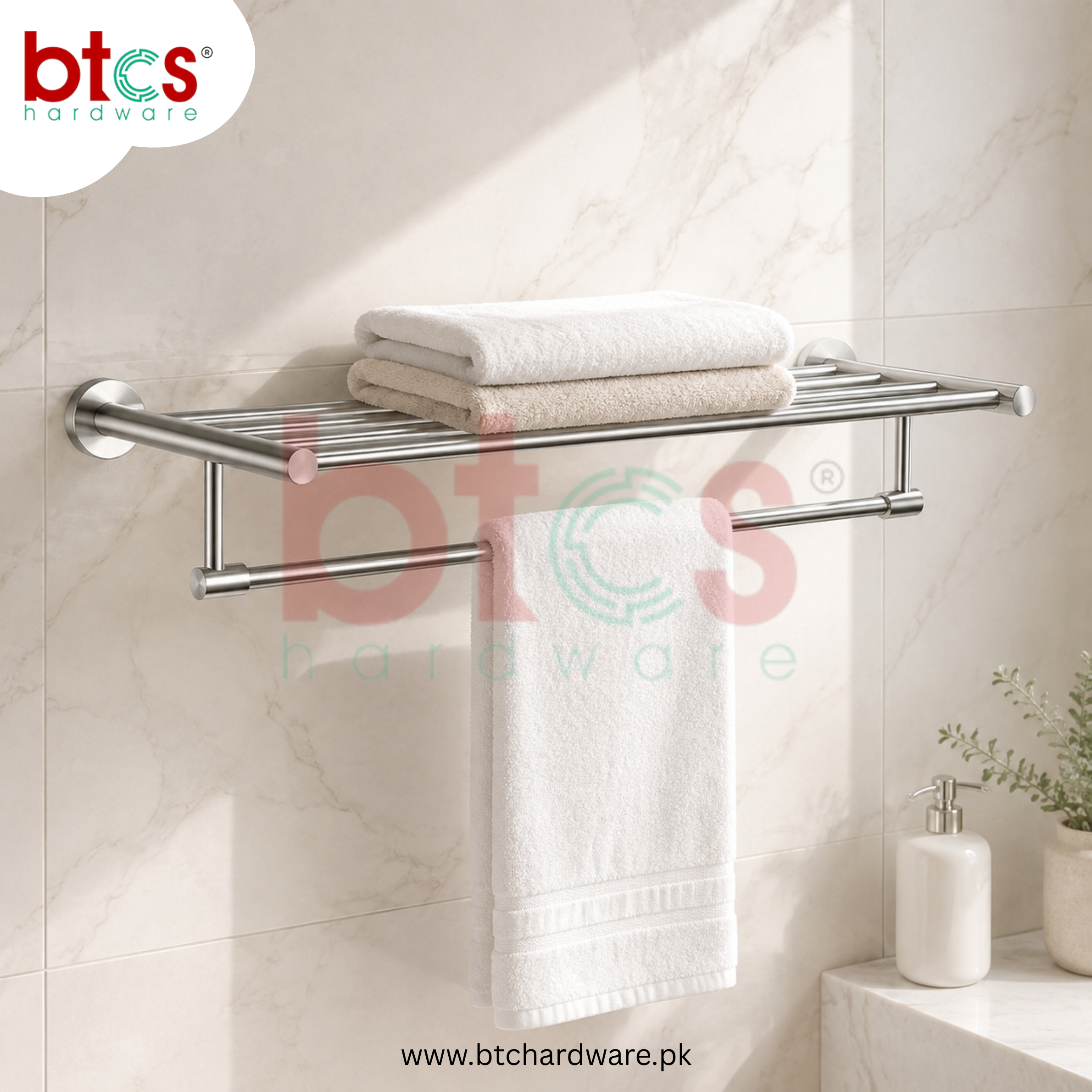 BTCS Premium Multi-Purpose Stainless-Steel Towel Rack