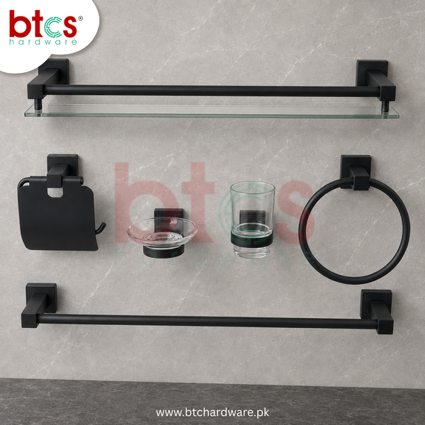 6pc Black Bathroom Set